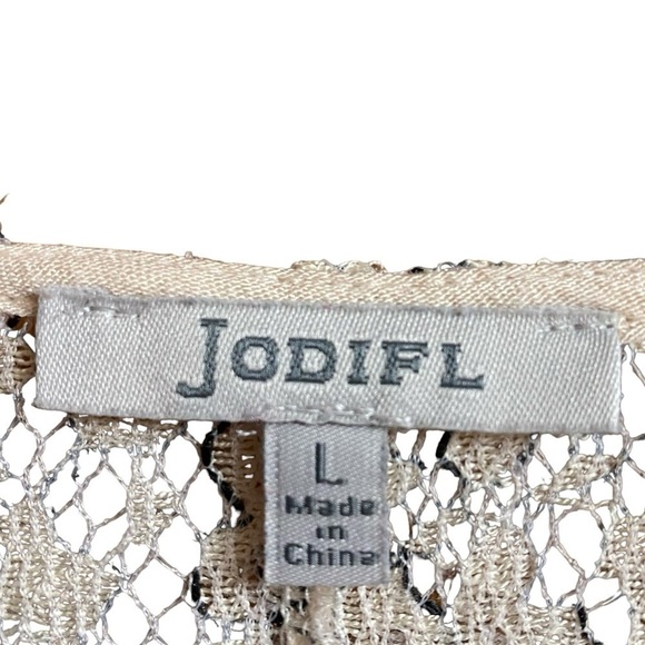 Jodifl White Black Sexy Lace Cutout Vneck Tunic Dress Size Large - Picture 3 of 7